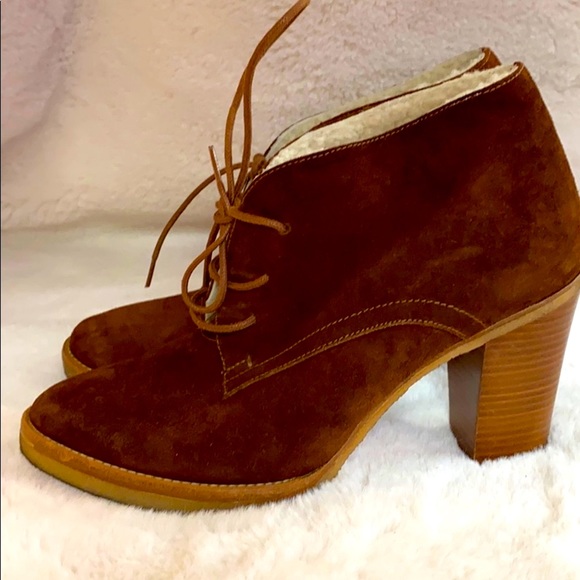 Ralph Lauren Collection Brown Franny Suede Bootie Shoes Size 7.5 - Picture 13 of 13